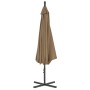 Sombrilla voladiza con poste de acero 300 cm gris topo de vidaXL, Sombrillas - Ref: Foro24-44876, Precio: 127,68 €, Descuento: %