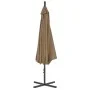 Sombrilla voladiza con poste de acero 300 cm gris topo de vidaXL, Sombrillas - Ref: Foro24-44876, Precio: 138,32 €, Descuento: %