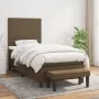 Box spring bed with dark brown fabric mattress 90x190 cm by , Beds and slatted bases - Ref: Foro24-3136400, Price: 353,02 €, ...