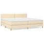 Box spring bed with cream fabric mattress 200x200 cm by , Beds and slatted bases - Ref: Foro24-3140566, Price: 523,66 €, Disc...