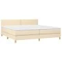 Box spring bed with cream fabric mattress 200x200 cm by , Beds and slatted bases - Ref: Foro24-3140566, Price: 523,66 €, Disc...