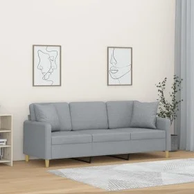 3-seater sofa with light gray fabric cushions 180 cm by , Sofas - Ref: Foro24-3200917, Price: 274,45 €, Discount: %