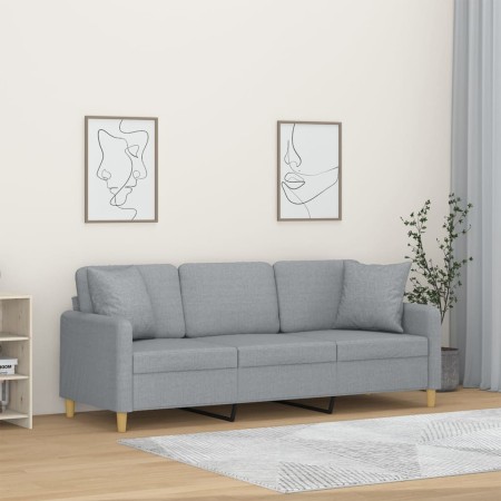 3-Sitzer-Sofa mit hellgrauen Stoffkissen 180 cm von , Sofas - Ref: Foro24-3200917, Preis: 322,30 €, Rabatt: %