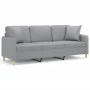 3-seater sofa with light gray fabric cushions 180 cm by , Sofas - Ref: Foro24-3200917, Price: 274,45 €, Discount: %