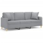 Sofá de 3 plazas con cojines tela gris claro 180 cm de , Sofás - Ref: Foro24-3200917, Precio: 323,18 €, Descuento: %