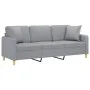 3-seater sofa with light gray fabric cushions 180 cm by , Sofas - Ref: Foro24-3200917, Price: 274,45 €, Discount: %