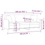 Sofá de 3 plazas con cojines tela gris claro 180 cm de , Sofás - Ref: Foro24-3200917, Precio: 323,18 €, Descuento: %