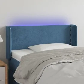 LED-Kopfteil aus dunkelblauem Samt, 93 x 16 x 78/88 cm von , Kopf- und Fußteile - Ref: Foro24-3123136, Preis: 57,02 €, Rabatt: %