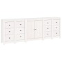 Aparador de madera maciza de pino blanco 230 x 35 x 80 cm