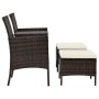 Garden sofa for 2 people with a table and black poly rattan stools by vidaXL, Outdoor sofas - Ref: Foro24-44451, Price: 225,5...