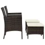Garden sofa for 2 people with a table and black poly rattan stools by vidaXL, Outdoor sofas - Ref: Foro24-44451, Price: 219,4...