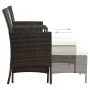 Garden sofa for 2 people with a table and black poly rattan stools by vidaXL, Outdoor sofas - Ref: Foro24-44451, Price: 219,4...