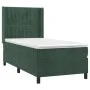 Box spring bed with mattress and LED dark green velvet 90x190 cm by , Beds and slatted bases - Ref: Foro24-3139658, Price: 33...