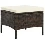 Garden sofa for 2 people with a table and black poly rattan stools by vidaXL, Outdoor sofas - Ref: Foro24-44451, Price: 219,4...