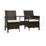 Garden sofa for 2 people with a table and black poly rattan stools by vidaXL, Outdoor sofas - Ref: Foro24-44451, Price: 225,5...