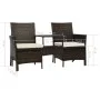 Garden sofa for 2 people with a table and black poly rattan stools by vidaXL, Outdoor sofas - Ref: Foro24-44451, Price: 219,4...