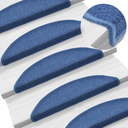 Alfombrillas para escaleras 10 unidades 56x17x3 cm Azul Semicircular en Alfombrillas para escalones | Comprar online en Foro24