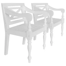 Batavia Stühle 2 Einheiten aus massivem weißem Mahagoniholz von , Essstühle - Ref: Foro24-246963, Preis: 238,60 €, Rabatt: %