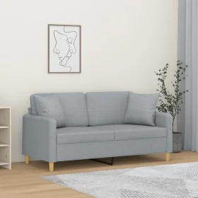 2-seater sofa with light gray fabric cushions 140 cm by , Sofas - Ref: Foro24-3200909, Price: 230,44 €, Discount: %
