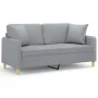 2-seater sofa with light gray fabric cushions 140 cm by , Sofas - Ref: Foro24-3200909, Price: 230,44 €, Discount: %