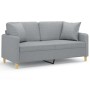 2-Sitzer-Sofa mit hellgrauen Stoffkissen 140 cm von , Sofas - Ref: Foro24-3200909, Preis: 234,33 €, Rabatt: %