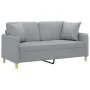2-seater sofa with light gray fabric cushions 140 cm by , Sofas - Ref: Foro24-3200909, Price: 230,44 €, Discount: %