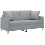 2-Sitzer-Sofa mit hellgrauen Stoffkissen 140 cm von , Sofas - Ref: Foro24-3200909, Preis: 234,33 €, Rabatt: %