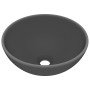 Lavabo de lujo redondo cerámica gris oscuro mate 32,5x14 cm