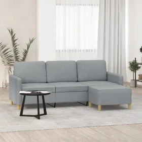 3-Sitzer-Sofa mit hellgrauem Stoffhocker 180 cm von , Sofas - Ref: Foro24-3201192, Preis: 313,49 €, Rabatt: %