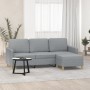 3-Sitzer-Sofa mit hellgrauem Stoffhocker 180 cm von , Sofas - Ref: Foro24-3201192, Preis: 363,15 €, Rabatt: %