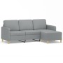 3-Sitzer-Sofa mit hellgrauem Stoffhocker 180 cm von , Sofas - Ref: Foro24-3201192, Preis: 363,15 €, Rabatt: %