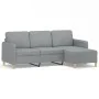 3-Sitzer-Sofa mit hellgrauem Stoffhocker 180 cm von , Sofas - Ref: Foro24-3201192, Preis: 313,49 €, Rabatt: %