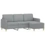 3-seater sofa with light gray fabric stool 180 cm by , Sofas - Ref: Foro24-3201192, Price: 313,49 €, Discount: %