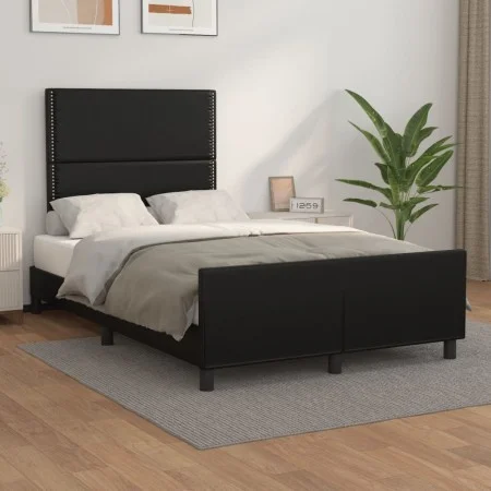 Estructura de cama con cabecero cuero sintético negro 120x200cm de , Camas y somieres - Ref: Foro24-3125500, Precio: 166,87 €...