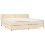 Cama box spring con colchón tela color crema 200x200 cm de , Camas y somieres - Ref: Foro24-3126754, Precio: 544,95 €, Descue...