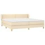 Cama box spring con colchón tela color crema 200x200 cm de , Camas y somieres - Ref: Foro24-3126754, Precio: 544,95 €, Descue...