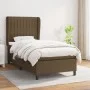 Cama box spring con colchón tela marrón oscuro 90x190 cm de , Camas y somieres - Ref: Foro24-3128088, Precio: 331,59 €, Descu...
