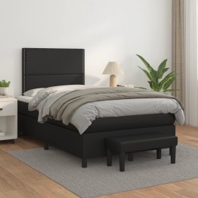 Box spring bed with black synthetic leather mattress 120x200 cm by , Beds and slatted bases - Ref: Foro24-3137593, Price: 433...