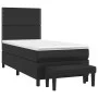 Box spring bed with black synthetic leather mattress 100x200 cm by , Beds and slatted bases - Ref: Foro24-3137587, Price: 361...