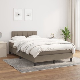 Box spring bed with taupe gray fabric mattress 120x200 cm by , Beds and slatted bases - Ref: Foro24-3140205, Price: 340,18 €,...