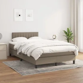 Box spring bed with taupe gray fabric mattress 120x200 cm by , Beds and slatted bases - Ref: Foro24-3140205, Price: 345,52 €,...