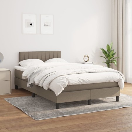 Box spring bed with taupe gray fabric mattress 120x200 cm by , Beds and slatted bases - Ref: Foro24-3140205, Price: 339,78 €,...
