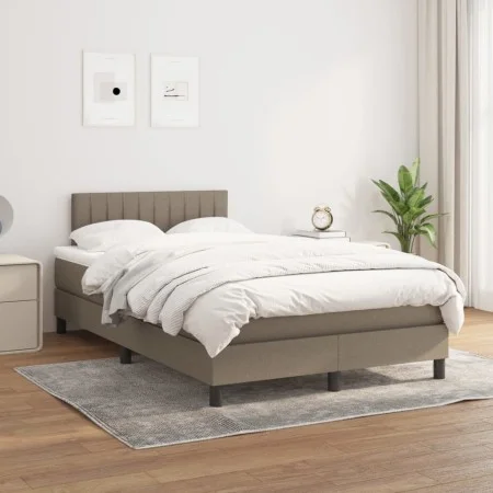 Box spring bed with taupe gray fabric mattress 120x200 cm by , Beds and slatted bases - Ref: Foro24-3140205, Price: 345,52 €,...