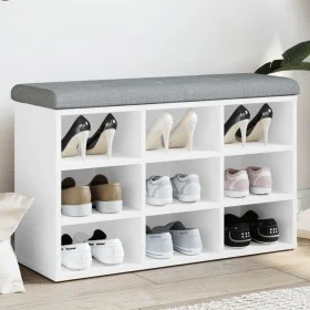 Banco zapatero madera de ingeniería blanco 82x32x50 cm by , Benches for halls and storage - Ref: Foro24-835103, Price: 63,38 ...