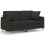 2-Sitzer-Sofa mit schwarzen Stoffkissen 140 cm von , Sofas - Ref: Foro24-3200913, Preis: 228,25 €, Rabatt: %