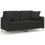 2-Sitzer-Sofa mit schwarzen Stoffkissen 140 cm von , Sofas - Ref: Foro24-3200913, Preis: 224,59 €, Rabatt: %