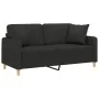 2-seater sofa with black fabric cushions 140 cm by , Sofas - Ref: Foro24-3200913, Price: 224,62 €, Discount: %