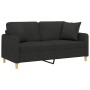 2-Sitzer-Sofa mit schwarzen Stoffkissen 140 cm von , Sofas - Ref: Foro24-3200913, Preis: 228,25 €, Rabatt: %