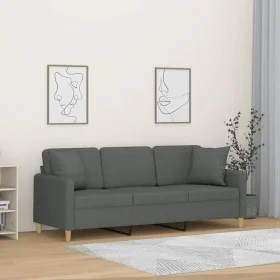 3-seater sofa with dark gray fabric cushions 180 cm by , Sofas - Ref: Foro24-3200918, Price: 273,39 €, Discount: %
