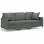 3-seater sofa with dark gray fabric cushions 180 cm by , Sofas - Ref: Foro24-3200918, Price: 297,68 €, Discount: %